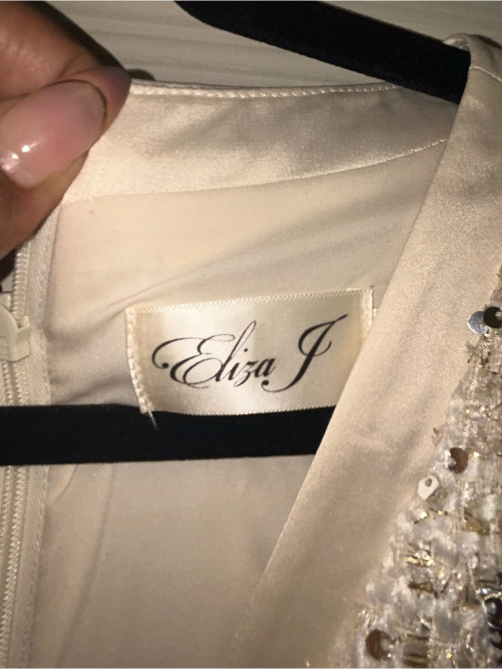 SOLD Eliza J Cream Sequin Tweed Short Sleeve Shift Dress- BRAND NEW WITH TAGS - Picture 4 of 7